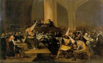 Inquisition Scene by Francisco Goya. The Spani... Inquisition Scene by Francisco Goya. The Spani...